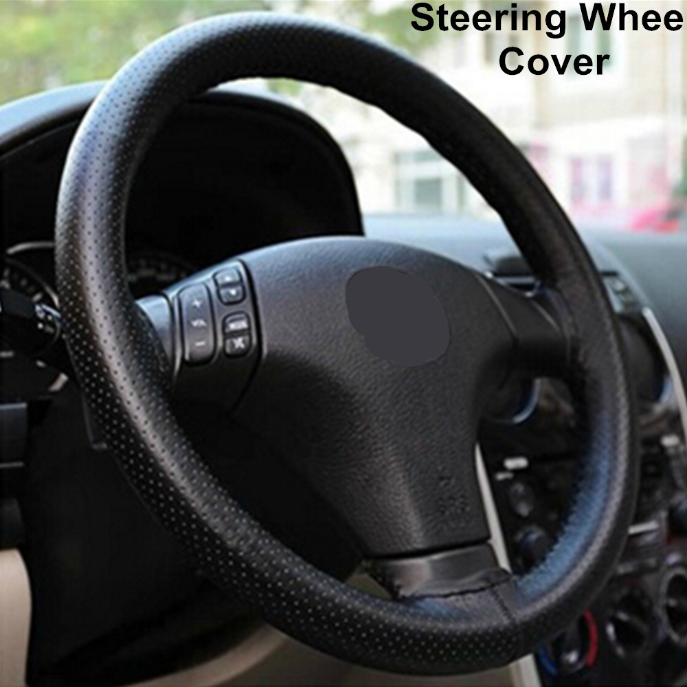 Hot Universal twine ruly braid helm cover on the steering wheel Sew Microfiber leather car steering