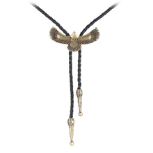 2016 fashion Bijoux PU leather flying eagle statement necklaces pendant for men women,alloy long sweater collar choker collares