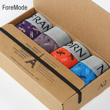 ForeMode 2016 Men’s underwear shorts cotton cotton Four angle U convex boxer sexy breathable gift box Free shopping