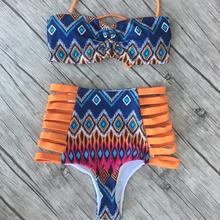 Enthusiastic!New Fashion Vintage High Waist Women’s Swimwears Floral Print Bikinis Swimsuits Retro Bows Bathing Suit
