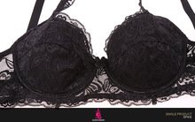 QueenMaker Lady Ultrathin sexy Lace Bra Underwire 3 4 Cup Brassiere women Underwear 34 36 38