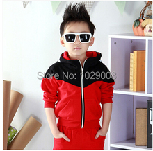 2016 new arrive baby boys clothes set hoodied clothes suit 3 colors boys sports suit Retail
