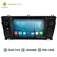 Quad core WIFI FM Android 5.1.1 2Din 1024*600 RDS Car DVD Player Radio Stereo PC Audio Screen GPS For TOYOTA Corolla 2013-2015