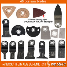40 pcs/kit oscillating multi tool saw blades for renovator power tool as Fein multimaster,Dremel,with export quality accessories