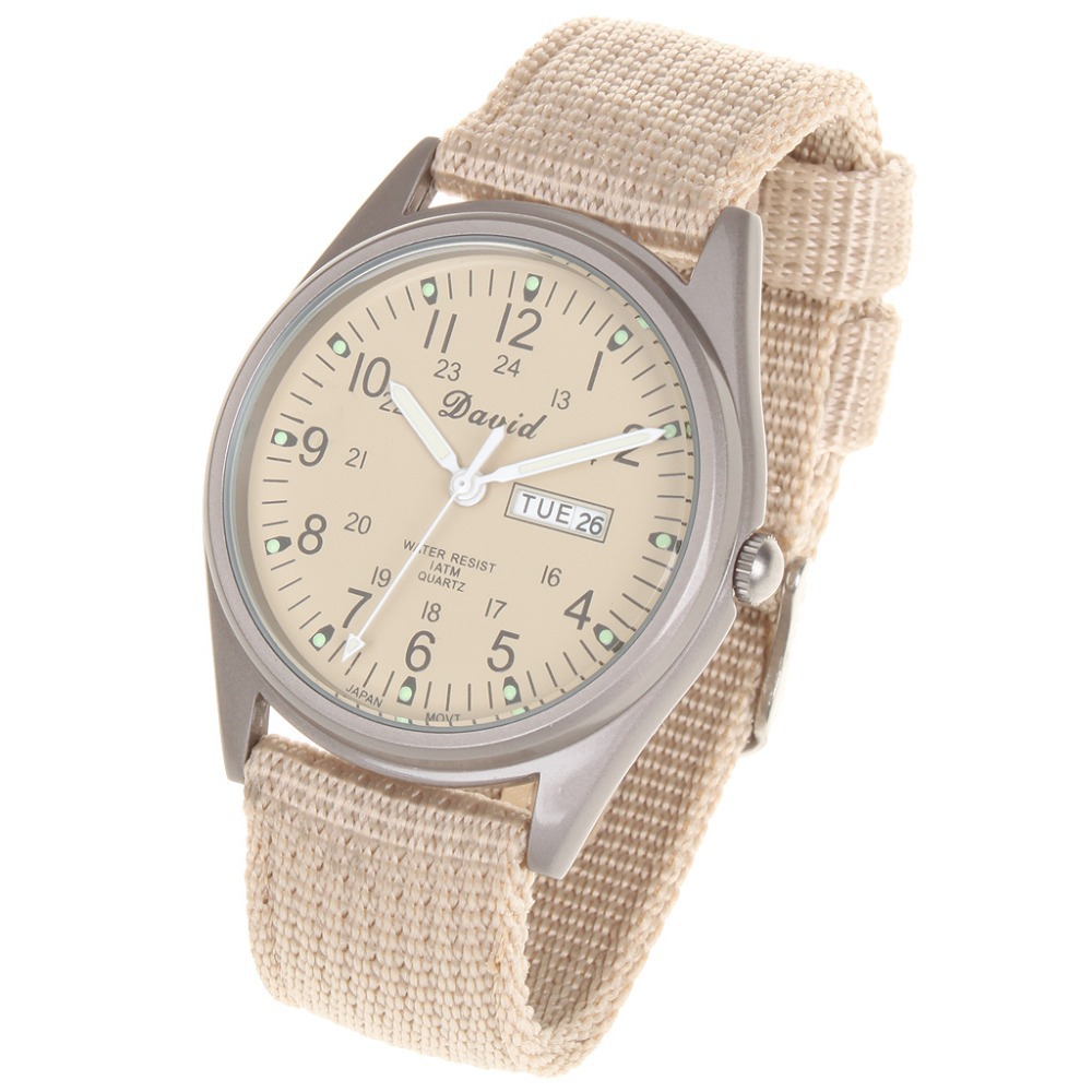 Fashion Military Glow in the Dark Wrist Watch Daily Water Resistant Quartz Canvas Battery suit