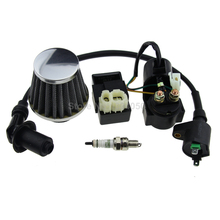 38mm Air Filter Performance CDI Ignition Coil Starter Relay Solenoid A7TC Spark Plug For Gy6 PD 24J 150cc Scooter free shipping
