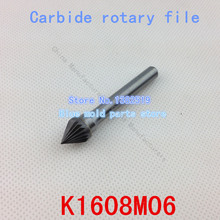 Cabeza 16 mm, rebabas cónicas, metal duro archivo rotativo, desbarbado con un archivo, acero de tungsteno rebabas, modelo : K1608M06