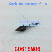 Cabeza 6 mm señaló en forma de arco de metal duro archivo rotativo limas rotatorias de desbarbado con un archivo de acero de tungsteno rebabas G0618M06