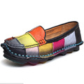 colors casual shoes flats Handmade vintage women s shoes genuine leather female moccasins loafers soft cow