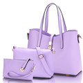 Concise Three Piece Suit Composite Bag Women Trendy Casual Handbag PU Leather Fashion Ladies Cheap Shoulder