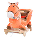 Kingtoy Plush Baby Rocking Chair Children Wood Swing Seat Kids Outdoor Ride on Rocking Stroller Toy