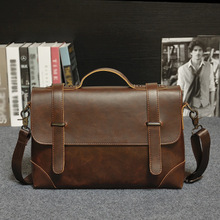 selling 2016 years men’s handbag OL business computer briefcase Messenger Bag Inclined shoulder bag Crazy horse leather