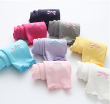 2016 Summer New Children Girls Clothing Pants Girls Cotton Butterfly Embroidery Casual Skinny Leggings Pants Candy Color