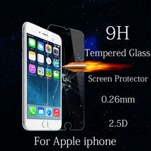 ON sale 9H HD Super Clear Front Tempered Glass For iphone 6 6S plus 4 4S 5 S Screen Protector Protective Glass Film 2.5D Cruved