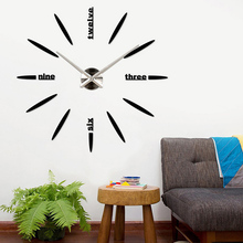 Quartz DIY Modern Clocks Needle Acrylic Watches Big Wall Clock Mirror Sticker Living Room Decor