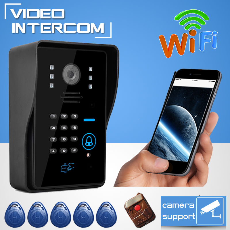 2015 Wireless touch waterproof WIFI Video door phone intercom doorbell ip cloud p2p android/ios APP unlock alarm motion