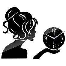 2015 new wall clock clocks reloj de pared watch horloge Acrylic mirror stickers People Living Room Quartz Needle free shipping