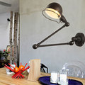 Retro loft living room bedroom bedside wall lamp arm adjustable lampcorridor study office lamp vintage light