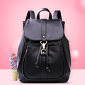 Famous Brand Solid Color Backpack Women 2016 New Flap Drawstring Bag High Quality Japan And Korean