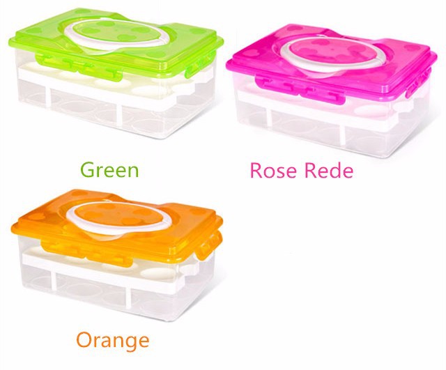 24 Grid Bilayer Egg Storage Box Food Container Keep Eggs Fresh Organizer Kitchen Supplies