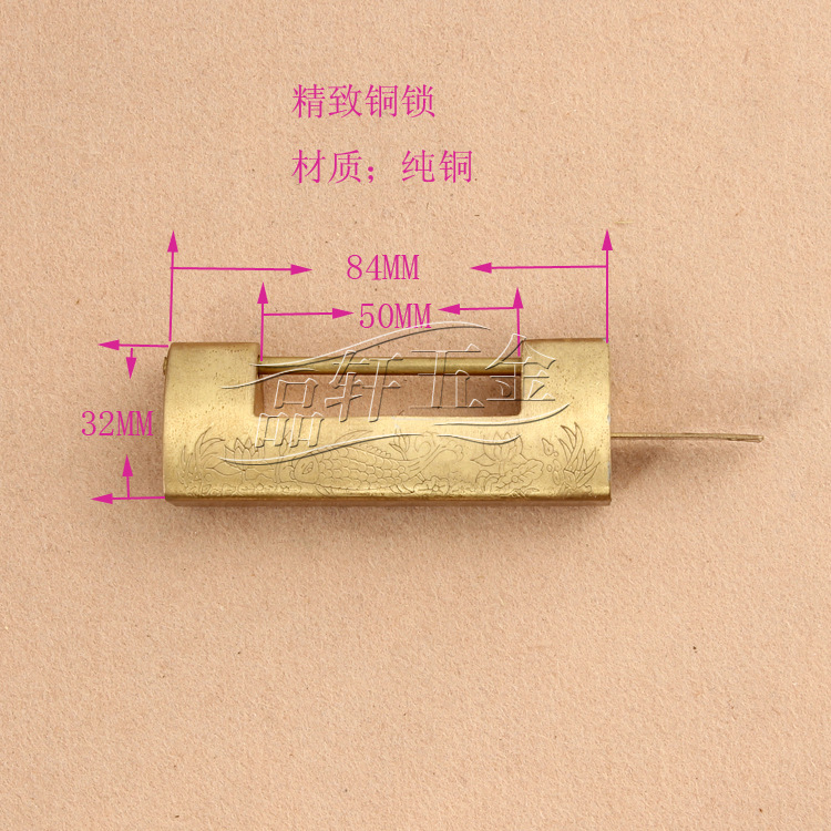 Chinese antique brass lock factory direct vintage small brass locks lock antique cross locked open padlock