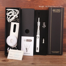 2015 Newest E-cigarette GS PTS01 ecig starter kit micro USB passthrough 900mAh GS PTS01 vaporizer pen ecig kit with gift box