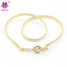 Full Rhinestone Elastic Belt For Women Golden Plated Ladies Metal Waist Belt Stretch Waistband Accessories Ceinture Femme BL-726