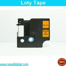 dymo 5pcs/lot 12mm*7m 45023 black on gold compatible dymo label maker dymo D1 Label Tape printer ribbons cp company enduro