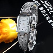 Nueva buena calidad blanco de la mujer señora muchachas del cristal del diamante pulsera de la joyería del reloj de hora regalos de pulsera de cuarzo envío gratis