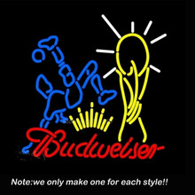 Budweiser Footballer Neon Sign Art Glass Tube Business Pub Handcraft Neon Bulbs Store Display Decorate Great Gifts 24×20