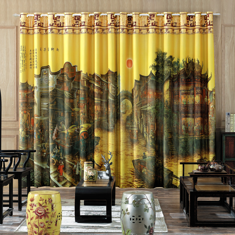 Cortinas de impresión chino compra lotes baratos de ... Cortinas diseño Quarto