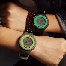 New Big Screen Colorful Fashion SHHORS LED Digital Sport Stop Watch Wrist Watch for Women Girls Students Young