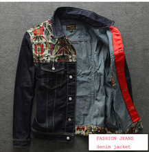 2015 New Arrival Denim Jacket Coat Cotton Popular Brand Print Casual Jackets Men Clothing Denim Jacket
