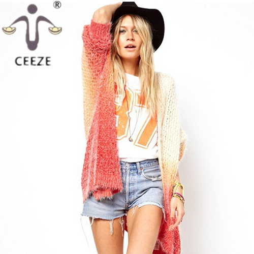 Cardigan pure color casual knitting long sleeve women sweater new autumn winter fashion temperament loose women