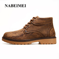 Ankle boots for men shoes cheap hunter boots wedge 2017 Spring Autumn embossed leather superstar shoe