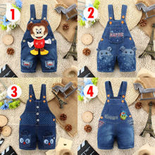 2014 NEW Newborn Baby Girls Boys Kids Overalls Denim Jeans bear Rompers Playsuits Clothes