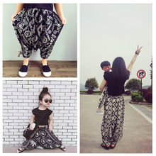 Mother Daughter Matching Clothes Big PP Fashion Short Sleeve Shirt+Pants Loose Family Look Matching Outfits Set Summer Style