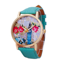 Fashion Retro Rose watch Geneva women Wild Leather Multicolor wristwatches Freeshipping W463