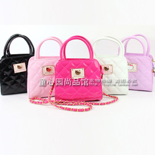 Free Shipping CChildren Princess hello Kitty Bag Handbags cartoon Mini size Metal Chain Girls PU leather
