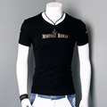 Hot Men clothes t shirt high elastic cotton men s short sleeve v neck tight shirt