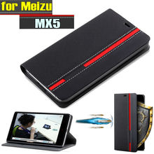 New for meizu mx5 Case Ultra thin Leather flip cover for meizu mx5 5 5 back