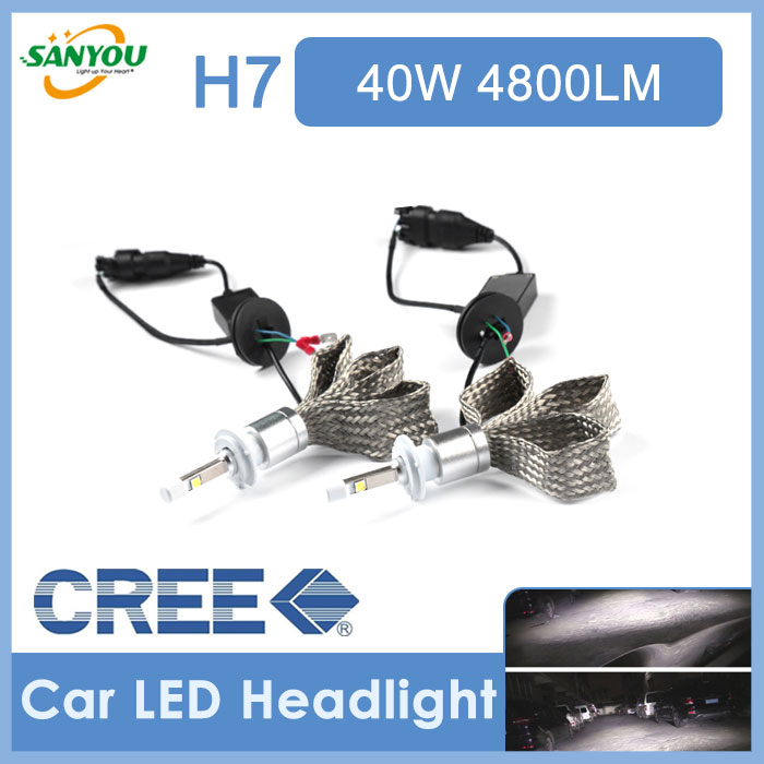 Rocket H11 H4 80W 9600LM H7 Cree LED Headlight Conversion Kit Driving Lamp Bulb Xenon Motorcycle Car Light Source 6000K Fog Lamp