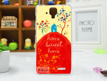 Fashion Lovely Women Girls Transparent Side Painted cell Mobile Phone Case For Lenovo A536 A358t Back