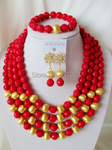 Free Shipping! 2014 Fashion Artificial Coral Beads Jewelry Set Nigerian African Wedding Beads Jewelry Set CWS-313