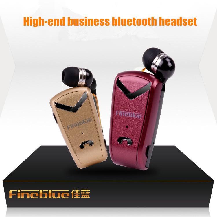 Fineblue F-V2 Bluetooth Stereo Business Headset BT 4.0 Voice Prompt Wireless Music Earphone Earpiece Cable with Clip for OppoLG (2)