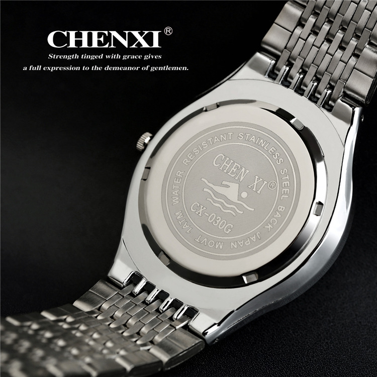 CHENXI Brand Watches Men Watch Slim Quartz Stainless steel Watch 3 Colors CX 030A