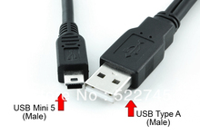 MINI USB 5PIN Y cable Data to USB 2 0 2 Two dual A Type Male