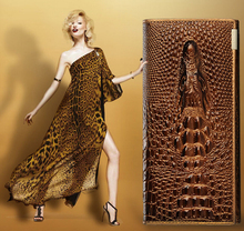 2015 New 100 Genuine good leather brand women wallets 14colors Crocodile 3D purse wholesale fashion leather