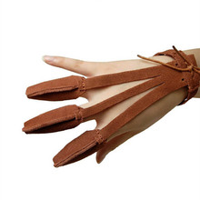 1pc Outdoors Hunting Supplies Traditional Archery Shooting Protect Glove Bows Brace Three Fingers Leather Guard Gloves