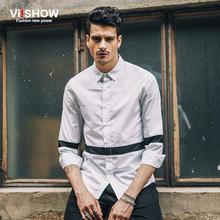 Viishow Fashion Blouse Men Clothes Solid Slim Fit Men Shirt Long Sleeve Business Striped Shirt Button Down Shirt Camisa Social